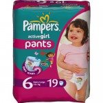 Подгузники-трусики для девочек, Pampers (Памперс) 16+ кг №44 актив герл экстра лардж