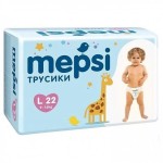 Подгузники-трусики, Mepsi (Мепси) 9-16 кг р. l 22 шт